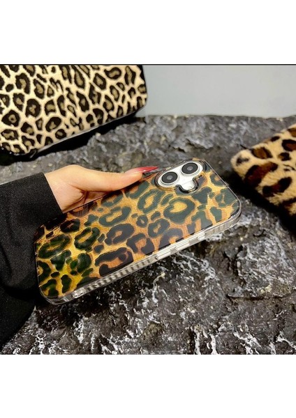 Apple iPhone 16 Plus Uyumlu Leopar Desenli Silikon Kılıf