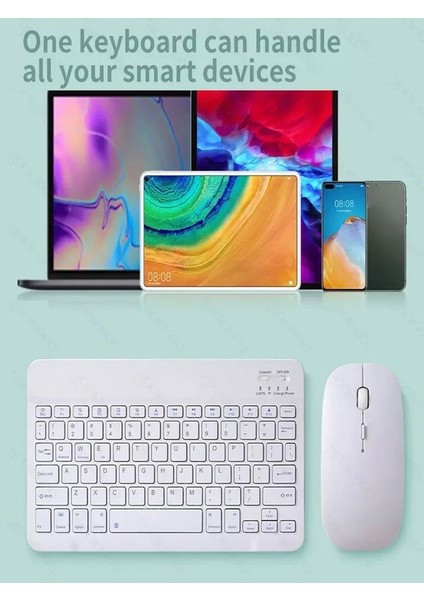 BKB011 Mini Kablosuz Bluetooth Klavye & Mouse Seti - Universal Uyumlu, Taşınabilir ve Şarjlı