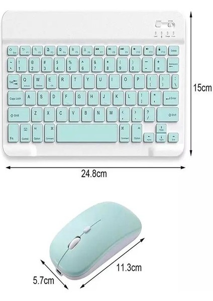 BKB011 Mini Kablosuz Bluetooth Klavye & Mouse Seti - Universal Uyumlu, Taşınabilir ve Şarjlı