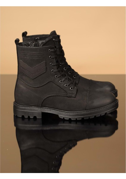 1069 Deri Anatomik Erkek Bot - NKT01069-SIYAH Nubuk-40 modelleri