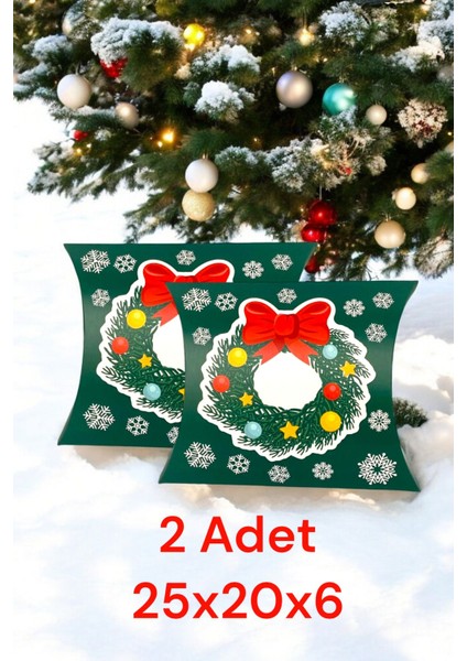 2 Adet Yastık Modeli Özel Tasarım Çelenk Yılbaşı Hediye Paketi Yeni Yıl Hediye Paketi fiyatları