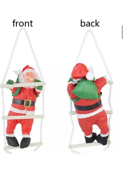 Kırmızı Noel Baba Merdiveni, 3'lü Yılbaşı Dekorasyonu Seti, Şık ve Renkli Tasarım