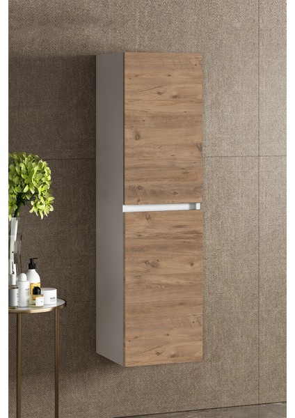 Yıldız 35*130 cm Beyaz-Atlantik Çam Mdf Asma Banyo Boy Dolabı fiyatları