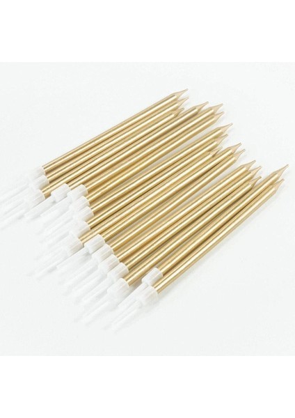 6 Adet Uzun Ince Gold Parlak Pasta Mumu Mum Altlığı 20 cm fiyatları