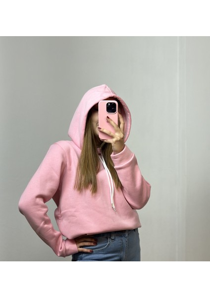 Üç Iplik Şardonlu Sweatshirt Unisex Pembe