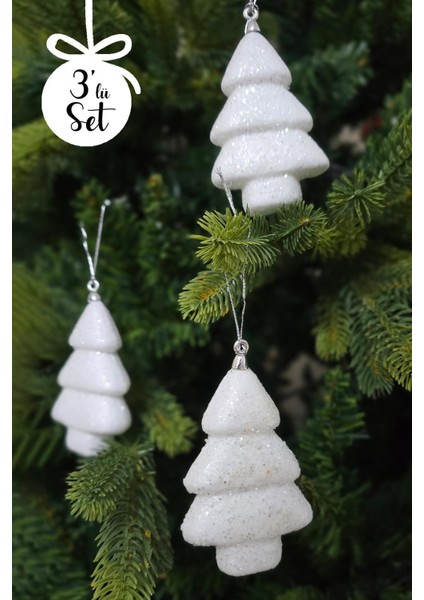 Beyaz Simli Ağaç Şeklinde Yılbaşı Ağaç Süsü 3lü Paket fiyatları