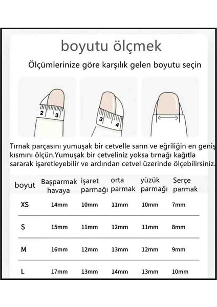 Xs Boyutlu Kısa Takma Tırnak