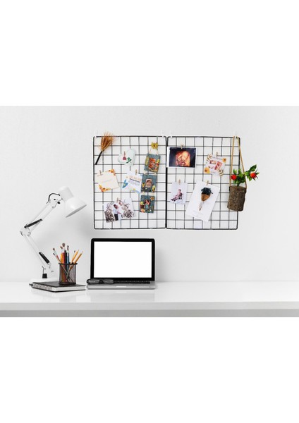 Aparatlı Tel Duvar Panosu - Fotoğraf, Not ve Aksesuar Askısı - Çok Amaçlı Dekoratif Düzenleyici Pano fırsatları