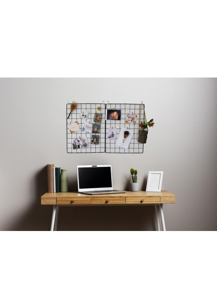 Aparatlı Tel Duvar Panosu - Fotoğraf, Not ve Aksesuar Askısı - Çok Amaçlı Dekoratif Düzenleyici Pano indirimleri
