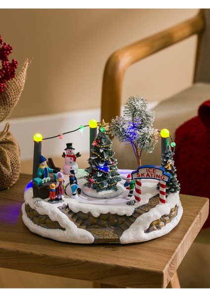 Yeni Yil Hediyesi Noel Hediyesi Işıklı Müzikli Müzik Kutusu Buz Pateni modelleri