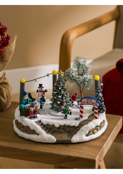 Yeni Yil Hediyesi Noel Hediyesi Işıklı Müzikli Müzik Kutusu Buz Pateni indirimleri