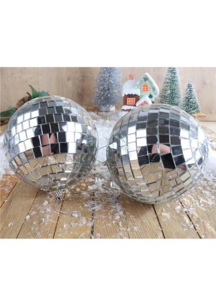 Yılbaşı Çam Ağacı Süsü Aynalı Disko Topu 10 cm 2'li