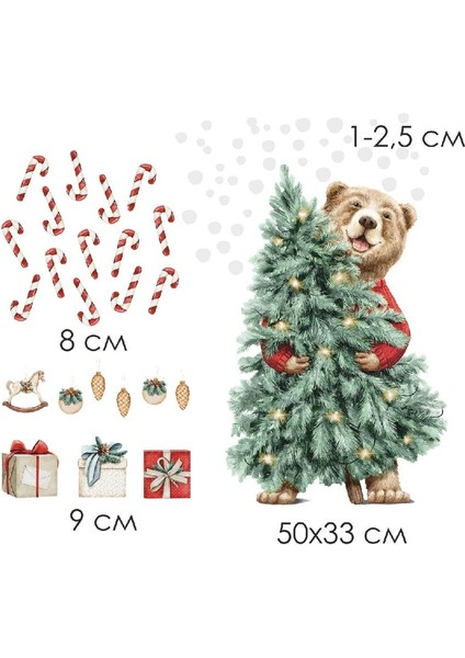 Mişa'nın Hediyeleri Yılbaşı Süsü Çocuk Odası Cam Stickerı fiyatları