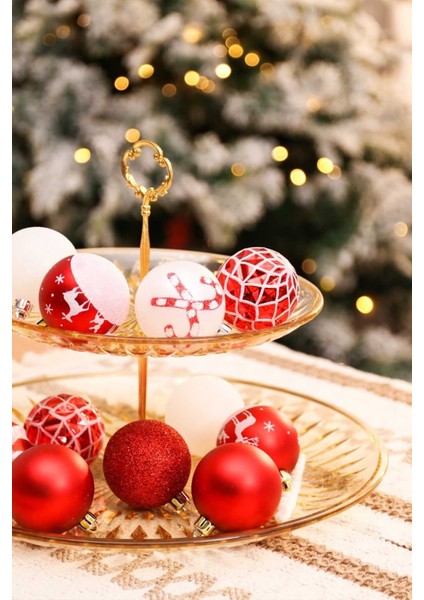 New Year Yeni Yıl Fun Red Yıldız Başlıklı 19 Parça Ağaç Süsü Seti fiyatları