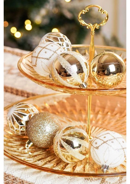 New Year Yeni Yıl Goldy Yıldız Başlıklı 21 Parça Ağaç Süsleme Seti fiyatları