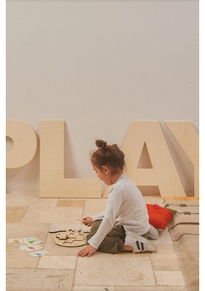 Ahşap Dekoratif Play Yazısı
