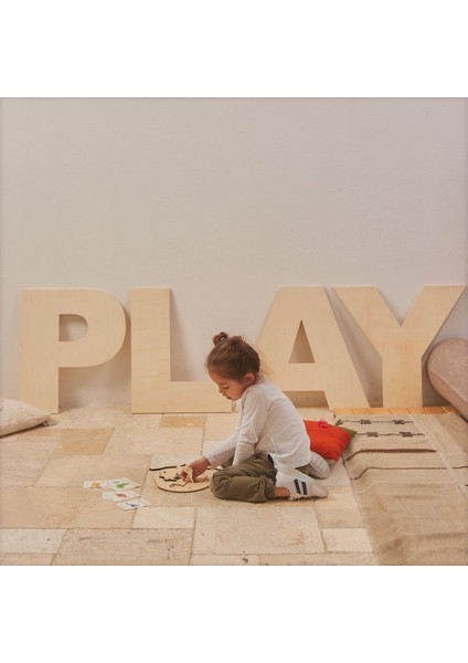 Ahşap Dekoratif Play Yazısı modelleri