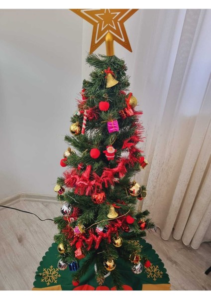 Yılbaşı Sim Süs Helezon Yılbaşı Ağacı Süsü Kırmızı
