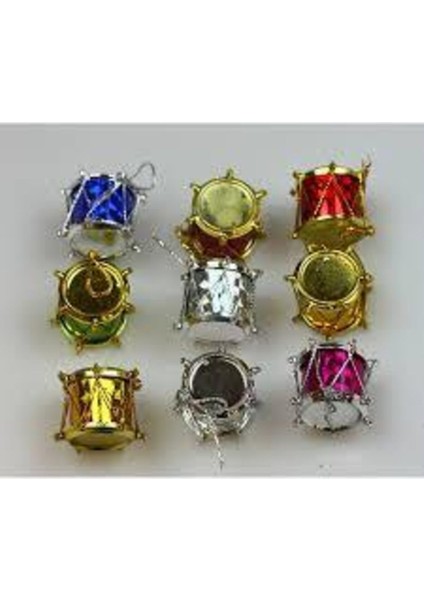 Yılbaşı 9 Lu Renkli Davul Süs