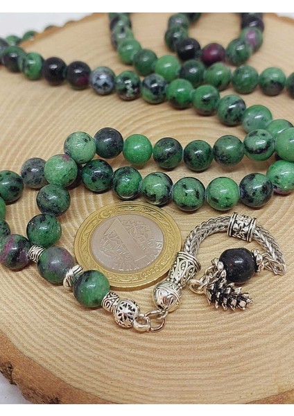 Anyolit (Rubizoit - Rubyzoisit) Taşı 99LUK Tesbih 8mm (3905) modelleri