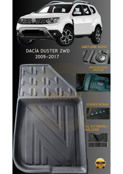 Dacia Duster 2WD 209-2017 Için 4,5d Carbon Lüx Havuzlu Paspas - Tpe Malzeme