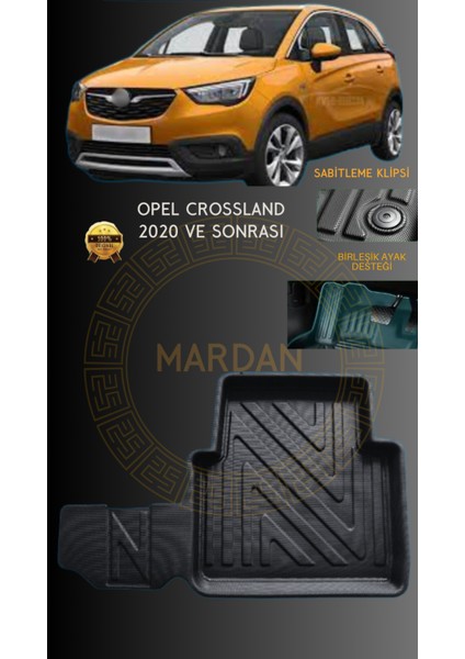 Opel Crossland 2020 ve Sonrası Için 4,5d Carbon Lüx Havuzlu Paspas - Tpe Malzeme