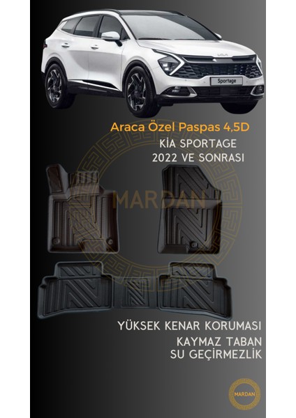 Kia Sportage 2022 ve Sonrasi  Için 4,5d Carbon Lüx Havuzlu Paspas - Tpe Malzeme