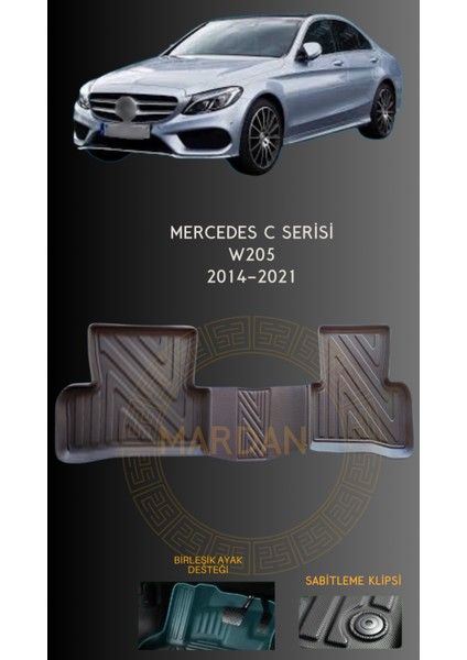 Mercedes C Serisi W205 2014-2021 Için 4,5d Carbon Lüx Havuzlu Paspas - Tpe Malzeme