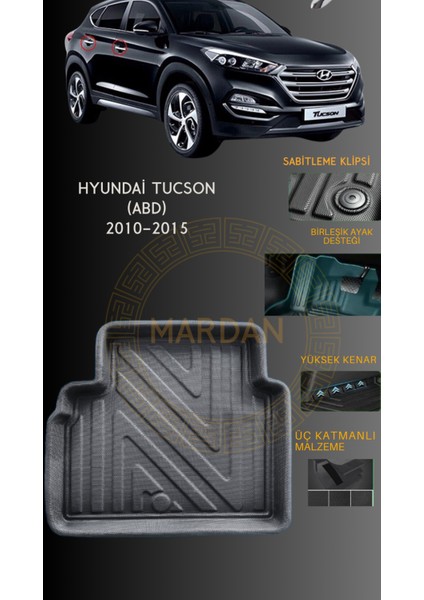 Hyundai Tucson (Abd) 2010-2015 Için 4,5d Carbon Lüx Havuzlu Paspas - Tpe Malzeme