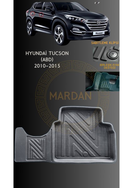 Hyundai Tucson (Abd) 2010-2015 Için 4,5d Carbon Lüx Havuzlu Paspas - Tpe Malzeme