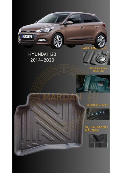 Hyundai I20 2014-2020 Için 4,5d Carbon Lüx Havuzlu Paspas - Tpe Malzeme