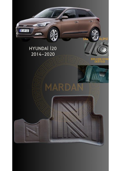 Hyundai I20 2014-2020 Için 4,5d Carbon Lüx Havuzlu Paspas - Tpe Malzeme