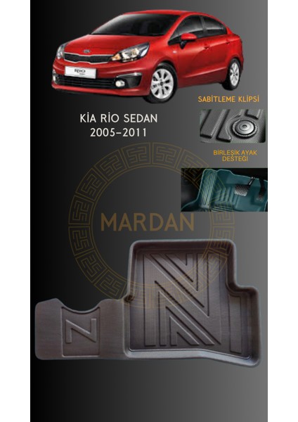 Kia Rio Sedan 2005-2011 Için 4,5d Carbon Lüx Havuzlu Paspas - Tpe Malzeme indirimleri