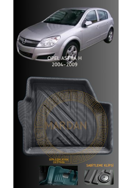 Opel Astra H 2004-2009 Için 4,5d Carbon Lüx Havuzlu Paspas - Tpe Malzeme