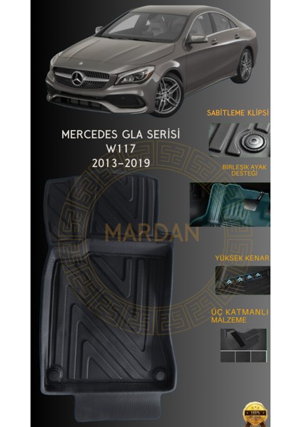 Mercedes Cla W117 2013-2019 Için 4,5d Carbon Lüx Havuzlu Paspas - Tpe Malzeme