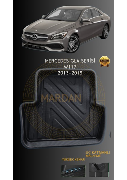 Mercedes Cla W117 2013-2019 Için 4,5d Carbon Lüx Havuzlu Paspas - Tpe Malzeme