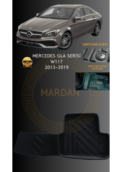 Mercedes Cla W117 2013-2019 Için 4,5d Carbon Lüx Havuzlu Paspas - Tpe Malzeme