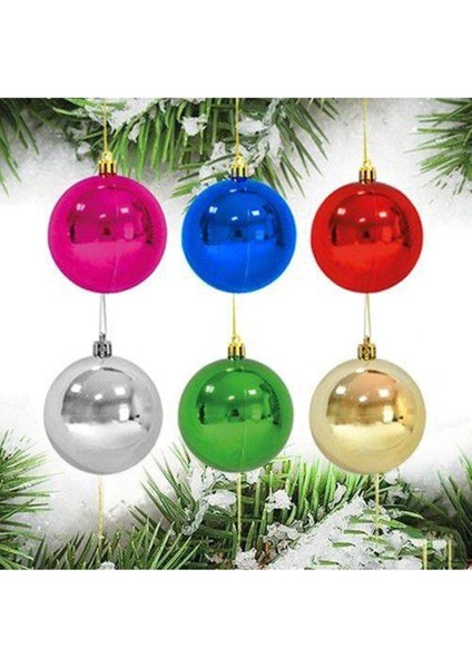 Yıl Başı Ağacı Süsü Renkli 4 cm Cici Top 6'lı Karışık Renk