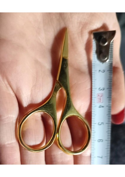 7cm Altın Kaplama Beauty Kaş Bıyık Düzeltme Makası Full Çelik Süper Keskin Güzellik Makyaj Makası fiyatları