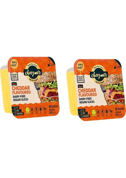 Vegan Bitkisel Deneme Paketi Cheddar Dilimlenmiş 2 x 250 gr