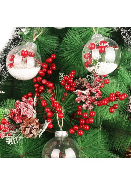 2 Adet 17 cm Kokina Red Berry Yılbaşı Süsü Yılbaşı Uğuru T-105