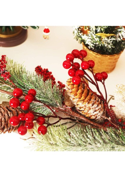 2 Adet 17 cm Kokina Red Berry Yılbaşı Süsü Yılbaşı Uğuru T-105