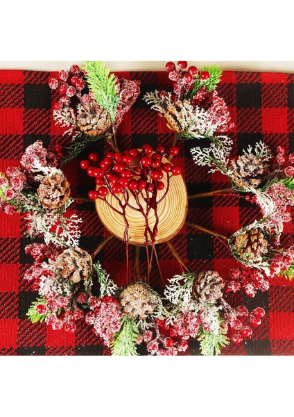2 Adet 17 cm Kokina Red Berry Yılbaşı Süsü Yılbaşı Uğuru T-105