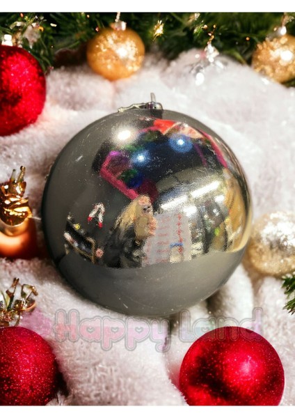 Yılbaşı Çam Ağacı Süsü Dev Boy Yılbaşı Topu Gümüş Renk Parlak 25 cm Yeni Yıl Top Süs fiyatları