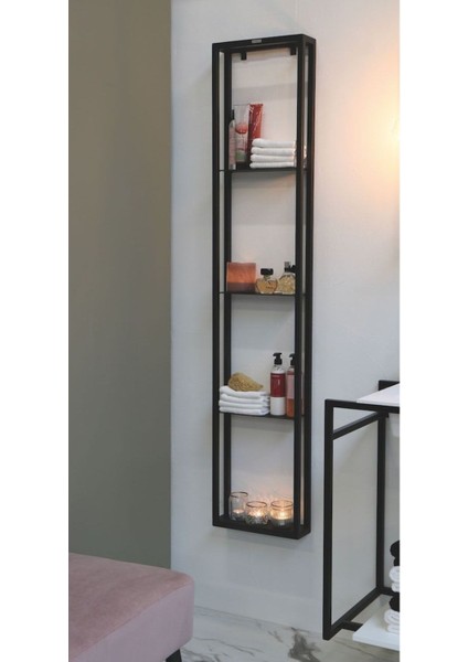 Modern Banyo Rafı, 4 Raflı Metal Raf