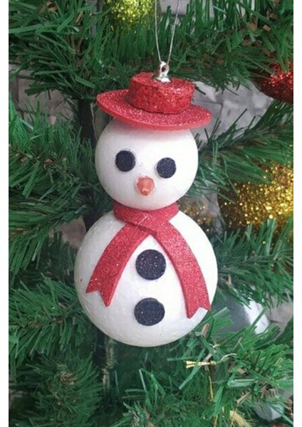 Yılbaşı Ağaç Süsleme Seti Strafor Kardan Adam 12 cm