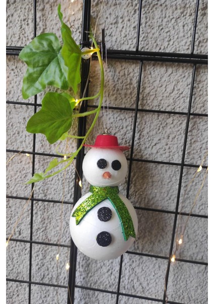 Yılbaşı Ağaç Süsleme Seti Strafor Kardan Adam 12 cm