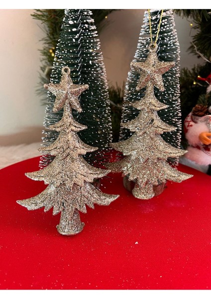 2 Li Simli Gold Ağaç Model Süs Noel Yılbaşı Yeniyıl 15 cm Newyear Christmas fiyatları