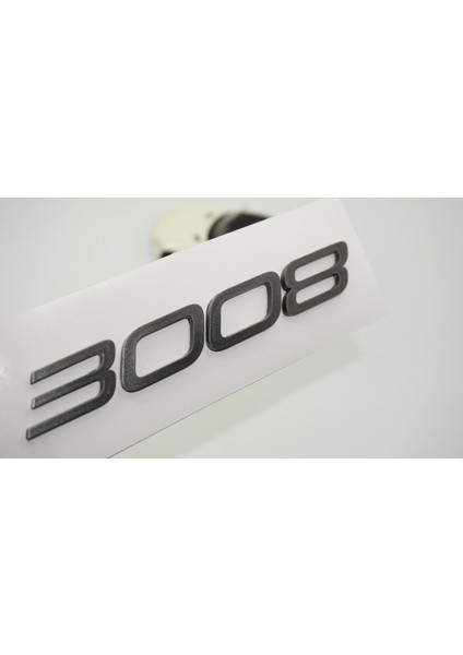 Peugeot Yeni 3008 Bagaj 3m 3D Koyu Gri Abs Yazı Logo
