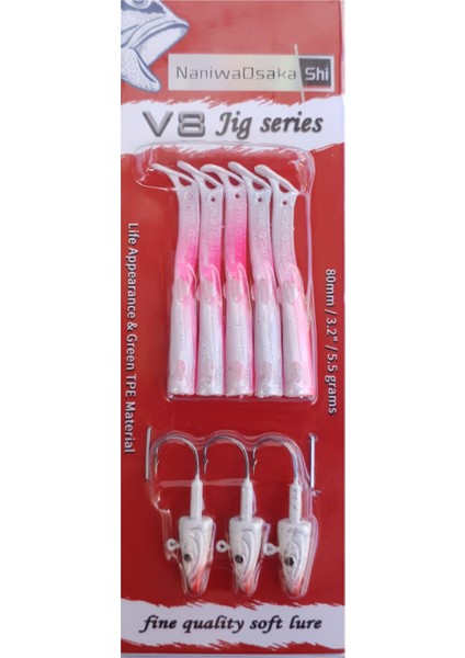 Osaka V8 Jig Series 10 cm 10 gr Silikon Yem Pınk Glıtter